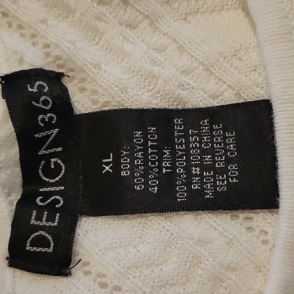 DESIGN 365 XL white long sleeve lace sweater - Picture 3 of 4